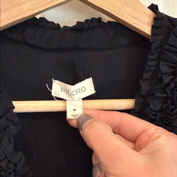 Pilcro Anthropologie ruffle front lace up midi dress - Picture 7 of 8